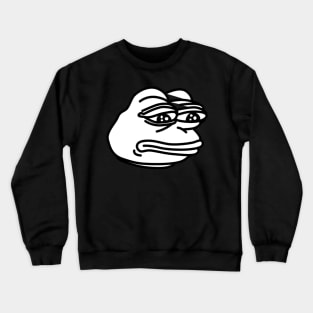 Black and White Sad Pepe Crewneck Sweatshirt